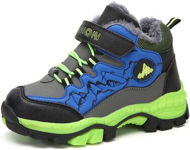 Дитячі зимові черевики Meidiastra для ходьби та трекінгу: теплі, водонепроникні, з підошвою, що не ковзає, для хлопчиків та дівчаток, розмір EU 30-40, зелені