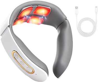 Масажер для шиї 11-в-1 з підігрівом, портативний, 9 рівнів інтенсивності, електричний, для дому, офісу, подорожей