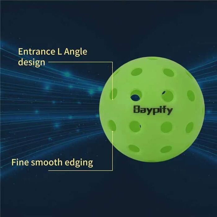 Набір з 6 зелених м'ячів для піклболу, стандартного розміру та ваги, сертифіковані USAPA