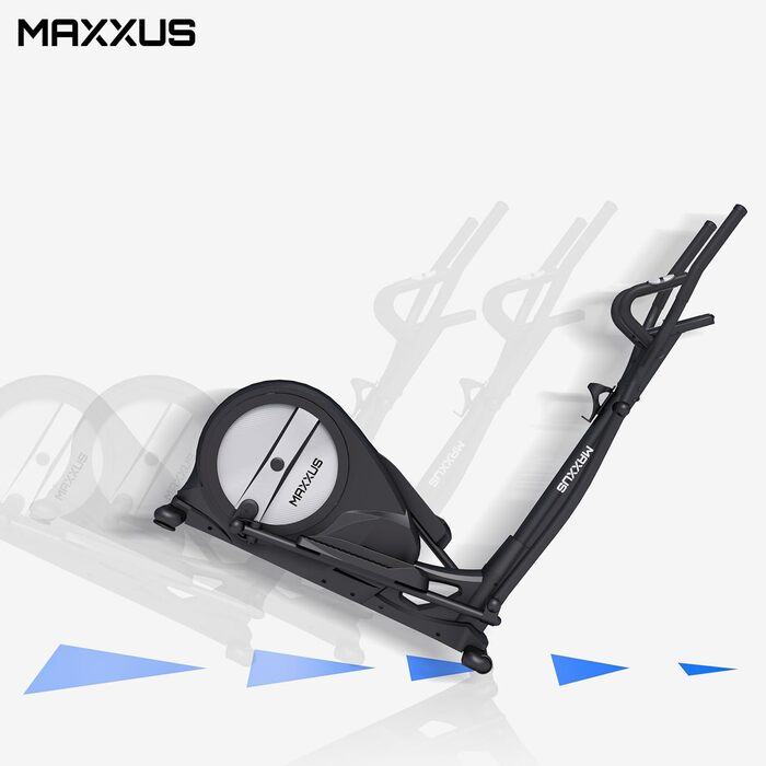 Еліптичний тренажер MAXXUS CX 3.0 - 26 кг, 12 програм, 16 рівнів навантаження, магнітна система гальмування, до 135 кг, LCD, Bluetooth, підставка для планшета, датчики пульсу