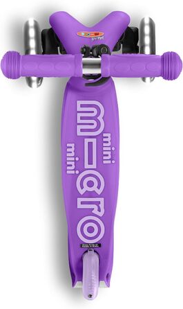 Самокат дитячий Micro Deluxe Kinder Scooter з регульованим кермом, світлодіодні колеса, фіолетовий