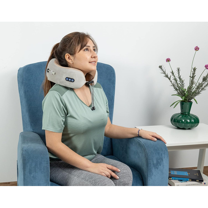 Масажна подушка для шиї GLOBAL RELAX TENZO MINI, 6 режимів, ергономічна, портативна, для розслаблення та зняття болю в м'язах