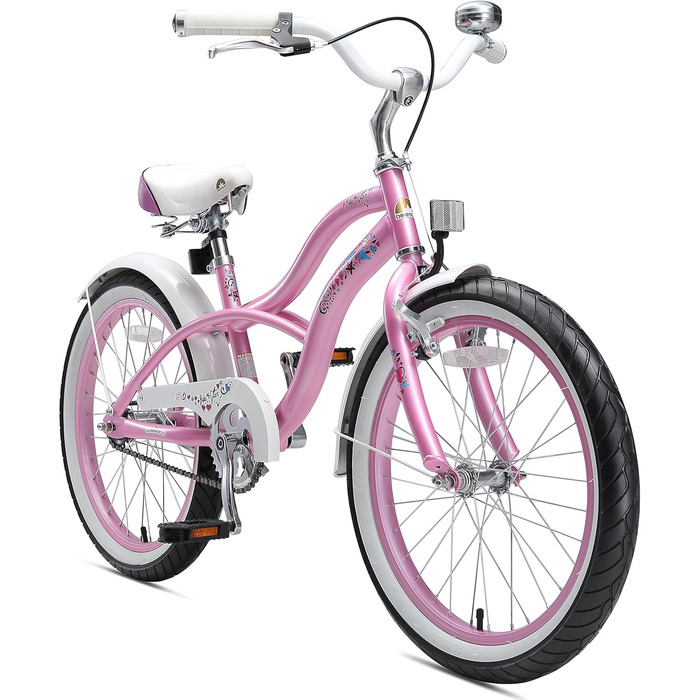 Дитяче велосипед BIKESTAR 20/24 дюйми для хлопчиків та дівчаток від 6 років | Велосипед круїзер | Рожевий