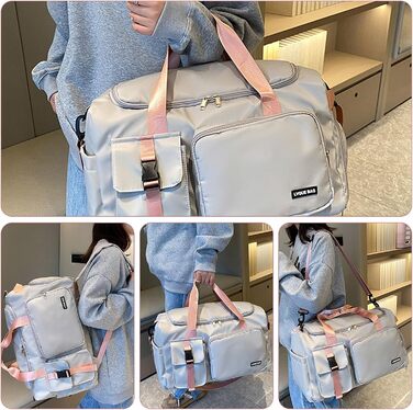 Спортивна сумка-рюкзак 2 в 1 на 42л з відділенням для взуття та мокрих речей, універсальна дорожня сумка для тренувань, плавання та подорожей (Сіра)