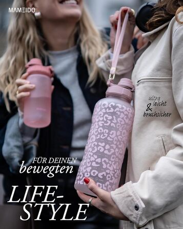 Водяна пляшка MAMEIDO з трубочкою та петлею для перенесення, 2000 мл, Tritan, без BPA, для дітей