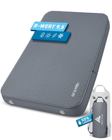 Каремат самонадувний HIKENTURE Comfort Plus подвійний сірий з насосом для кемпінгу