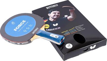 Професійна ракетка для настільного тенісу BUTTERFLY Force, ITTF, чорна/червона, для турнірів і просунутих гравців, з високим зчепленням