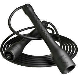 Стрибкове канат Springseil: 300 см, ПВХ-канат з бавовняним ядром, ергономічні ручки, регульована довжина, чорний