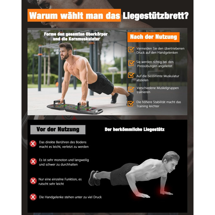 Дошка для віджимань 20 в 1, чорна, складана, багатофункціональна, для домашніх тренувань, фітнес-обладнання