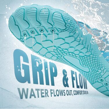 Водні черевики для жінок та чоловіків WateLves, підошва з неслизьким покриттям, широка передня частина, блакитний колір, розмір 37 EU