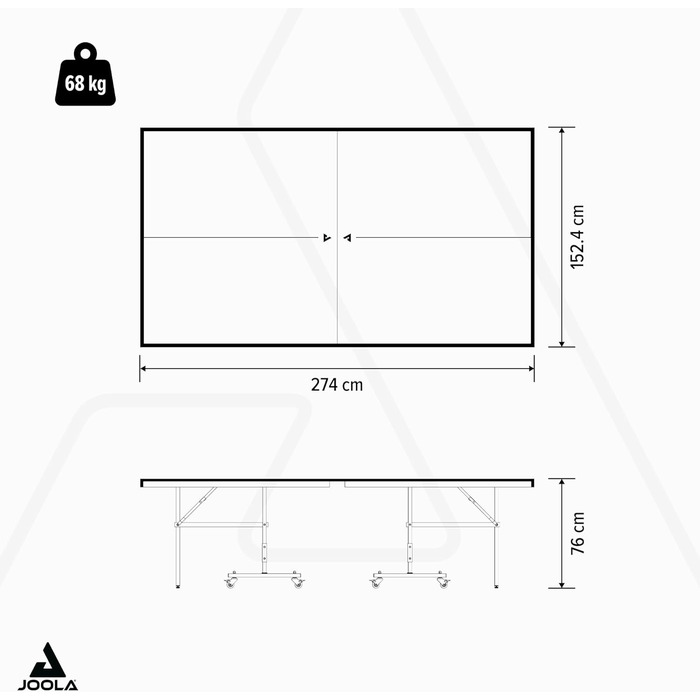 Стіл для настільного тенісу JOOLA Pro Outdoor - професійний, вологостійкий, з алюмінієво-пластиковою поверхнею 6 мм та складним підсвільником, сітка ALU PRO Single в комплекті