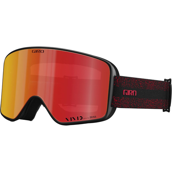 Лижна маска Giro Cruz для дорослих, червона, багатоколірна, лінзи Vivid Ember/Infrared