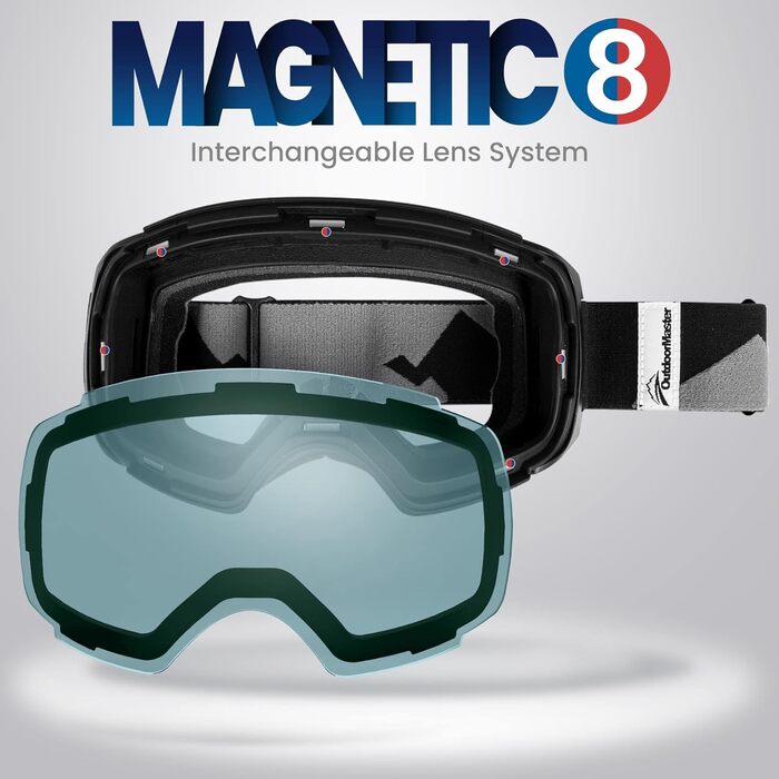 Змінна лінза для лижної маски OutdoorMaster PRO, світло-блакитна, VLT 60%, понад 10 кольорів