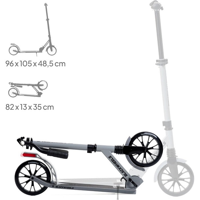 Самокат міський BLACKWHEELS Zoom City-Scooter 200мм, алюмінієвий, складний, з амортизатором, регульований кермо, бежевий