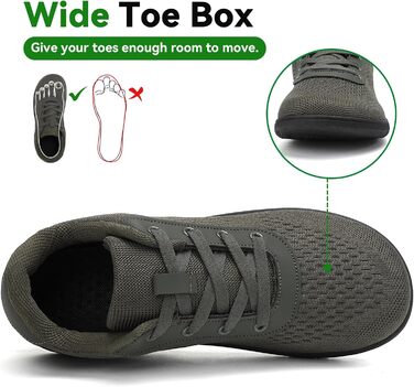 Легкі кросівки для бігу Barfußschuhe: чоловічі та жіночі, дихаючі, з широкою переднячкою, антиковзаючі, для трейлу та бігу по вулицях (40 EU, армійний зелений)