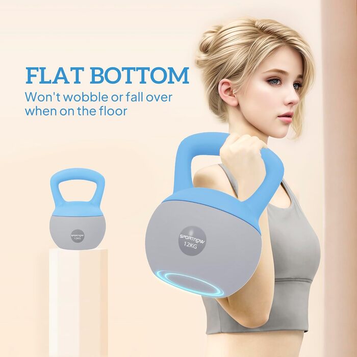 Гантель SPORTNOW Soft Kettlebell 12 кг з нековзким ручним захватом для фітнесу та силових тренувань вдома