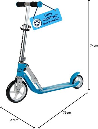 Дитячий алюмінієвий самокат HUDORA Little BigWheel, складаний, з великими колесами, регульована висота, до 100 кг, для дітей від 3 років