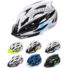 Велошолом meteor® GRUVER для дорослих і дітей, MTB, BMX, скейтборд, самокат, розмір L (58-61 см), білий/чорний/синій