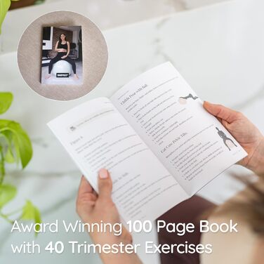 М'яч для пологів BABYGO – для вагітності, йоги, фізіотерапії та фітнесу. Комплект з інструкцією. Підходить для всіх триместрів. Антивибуховий, екологічний (Nude, 65см, 1)