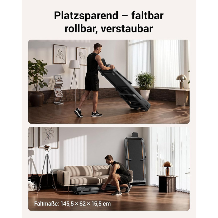 Бігова доріжка LONTEK Walking Pad з нахилом 40%, компактна доріжка для дому, швидкість до 10 км/год, чорна