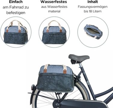 Велосипедний кошик Basil Classic Carry All Klickfix, 16 л, чорний, універсальний