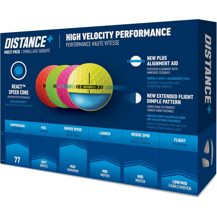 Тейлормейд 2025 Golf Distance+ гольф м'ячі для великої дальності