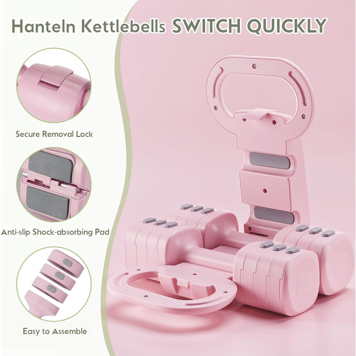 Набір змінених гантелей для жінок 1-5 кг, 2 шт. 4-в-1. Гантелі для дому, силових тренувань. Підходять для жінок та чоловіків.