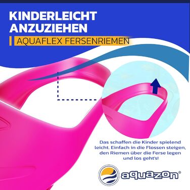 Дитячі ласти AQUAZON Joy для плавання і снорклінгу, легкі, супереластичний матеріал, рожеві, розмір 28-35