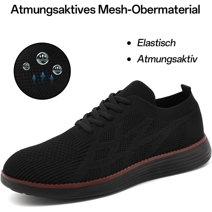 Чоловічі бігові кросівки: спортивне взуття, повсякденне взуття на плоскій підошві, чорного кольору, розмір 45 EU