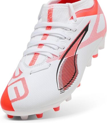 Дитячі футбольні бутси PUMA Ultra 5 Match Mg Jr - біло-чорні з червоними світловідбивачами (32 EU)