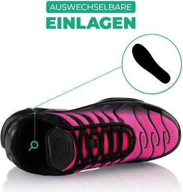 Спортивні кросівки для жінок та чоловіків: амортизація, легкі бігові кросівки, чорний/рожевий, 38 EU