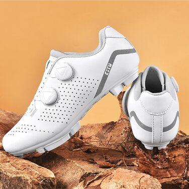 Чоловічі та жіночі велотуфлі для гірського велосипеда, дихаючі, сумісні з педалями Shimano SPD 2-болти, MTB, Outdoor, 41 EU, Білий