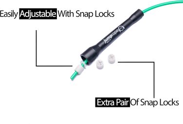 Професійне скакалка для змагань SPEED CHAMPION (діаметр 5 мм, довжина 3.0 м, регульована) (чорний-неоновий зелений)