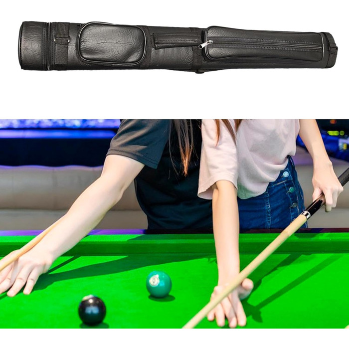 Чохол для кия Billard з 4 відділеннями: легкий, захисний, з PU-шкіри, овальний