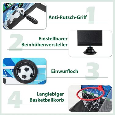 Ігровий стіл DREAMADE 14-в-1: футбол, хокей, більярд, теніс, шахи, боулінг, шафлборд, баскетбол, Tic Tac Toe для дітей та дорослих