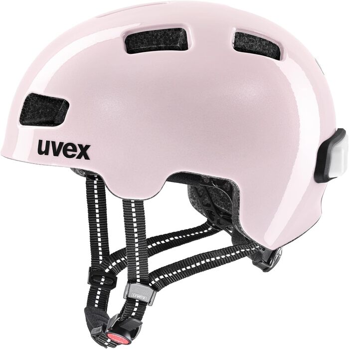 Дитячий велосипедний шолом Uvex HLMT 4 Reflexx, LED, 55-58 см, рожевий, легкий, регульований розмір