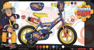 Дитячий велосипед Dino Bikes 12 дюймів, Feuerwehrmann Sam, яскравий дизайн