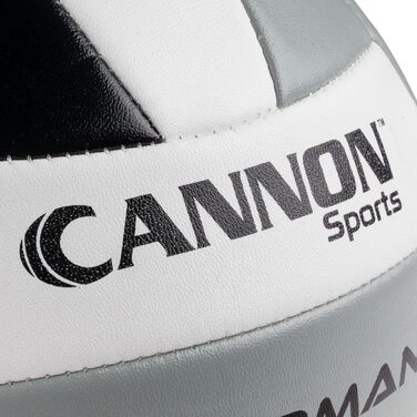 Волейбольні м'ячі Cannon Sports Performance: офіційний розмір, з насосом, для гри в приміщенні та на вулиці, чорний/білий/сірий