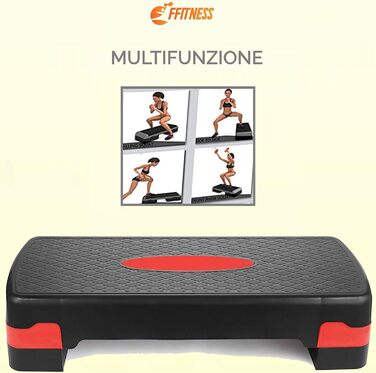 Мультифункціональний степ-платформа для аеробіки та фітнесу FFITNESS, регульована висота, 2 рівня, нековзка поверхня