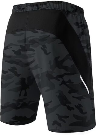 Шорти спортивні чоловічі HMIYA, шорти для бігу, дихаючі, з кишенею на блискавці, камуфляж сірий (6XL)