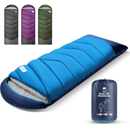 Спальний мішок для дорослих на холодну погоду, вологостійкий, легкий, блакитний (1,8 кг)