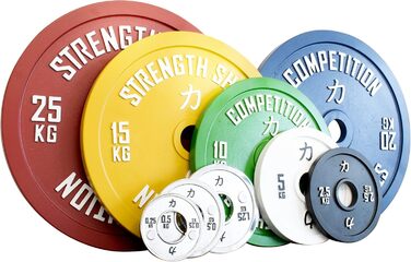 Калібровані олімпійські диски Strengthshop, 2 x 25 кг, багатоколірні, 50,5 мм, вага ±10 г