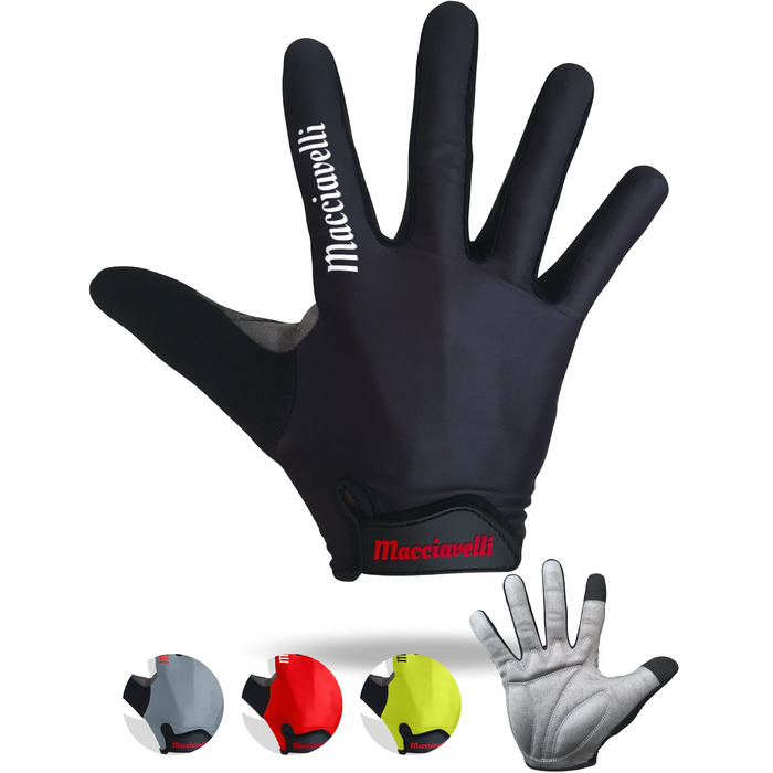 Велосипедні рукавички MACCIAVELLI - MTB, унісекс, сенсорний екран, чорні