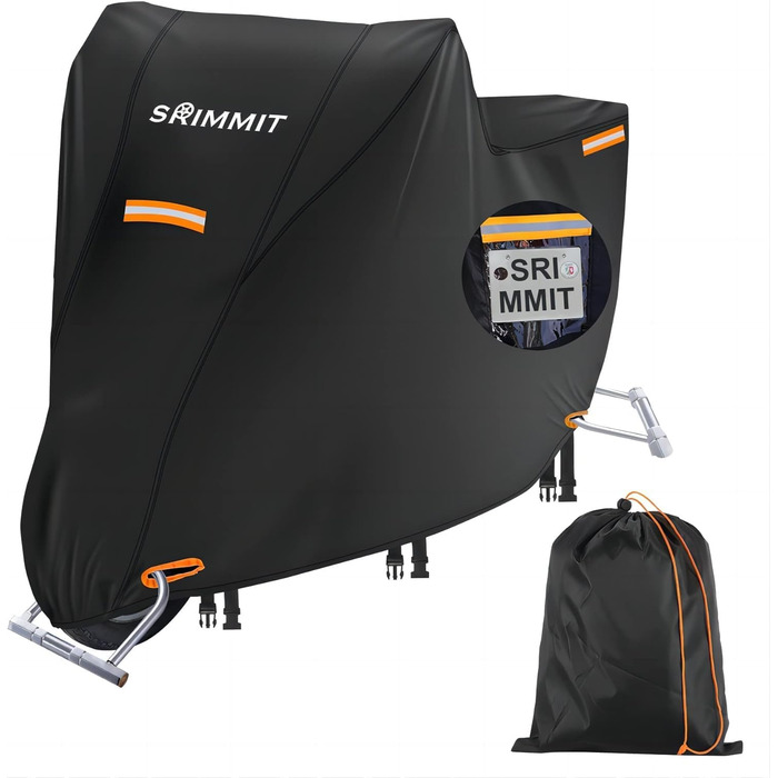 Захисний чохол для мотоцикла Motorrad, XL (270x95x140 см), водовідштовхуючий, 420D Oxford, з вікном для номерного знака