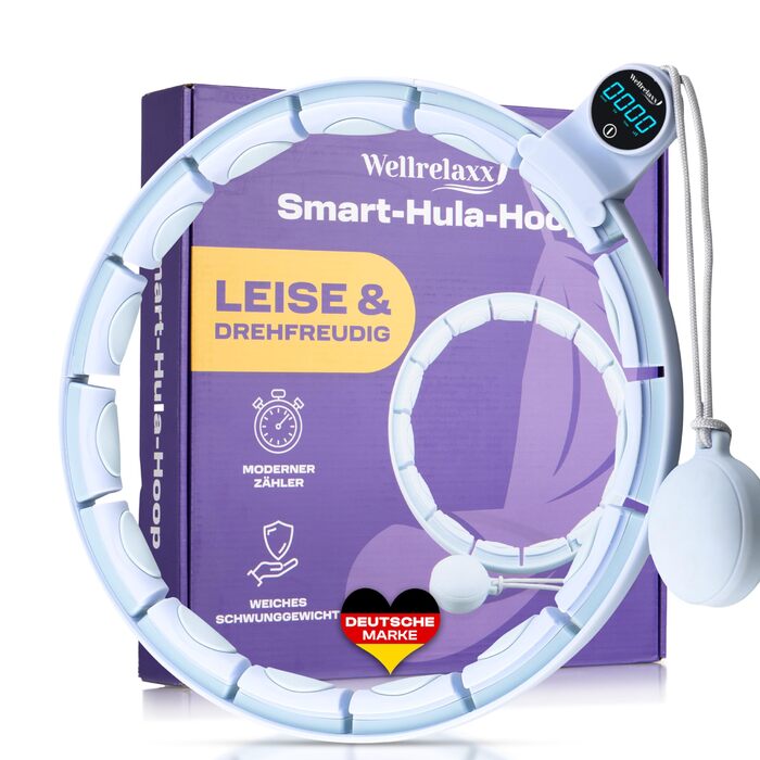 Hula Hoop Wellrelaxx Smart з лічильником та обтяжувачем для схуднення та фітнесу, 70-110 см