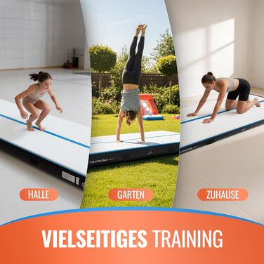 Airtrack мат для гімнастики надувний 3/4/5м, 120см, 10/20см, з електронасосом, ремонтним набором та сумкою 400x120x20см