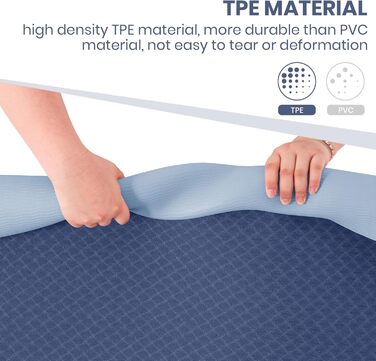 Килимок для йоги Narwhal XXL TPE, 190x80x0.6 см, антиковзаючий, зелено-чорний