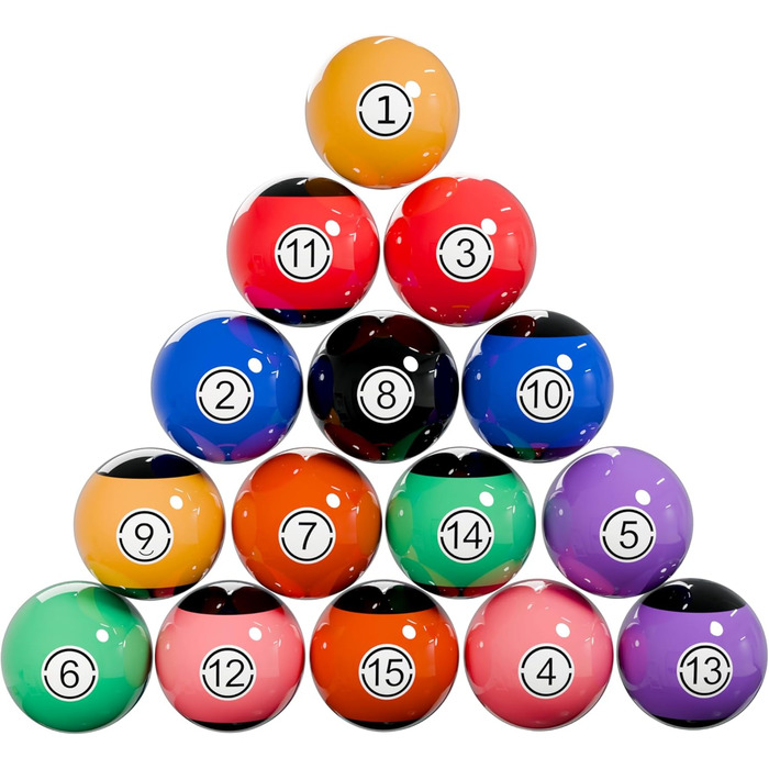 Преміум-набір для більярду: чорні кульки для більярду, клас AA+, 5,1 см, стандартний розмір UK, набір з кульками для більярду з позначками, для більярдного столу
