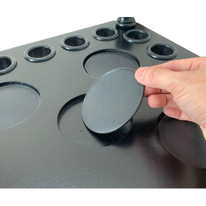 Стійка для більярдних київ GACCO BILLIARDS на 8 київ та аксесуари, з тримачем для куль, з кутів, з масиву дерева, чорна