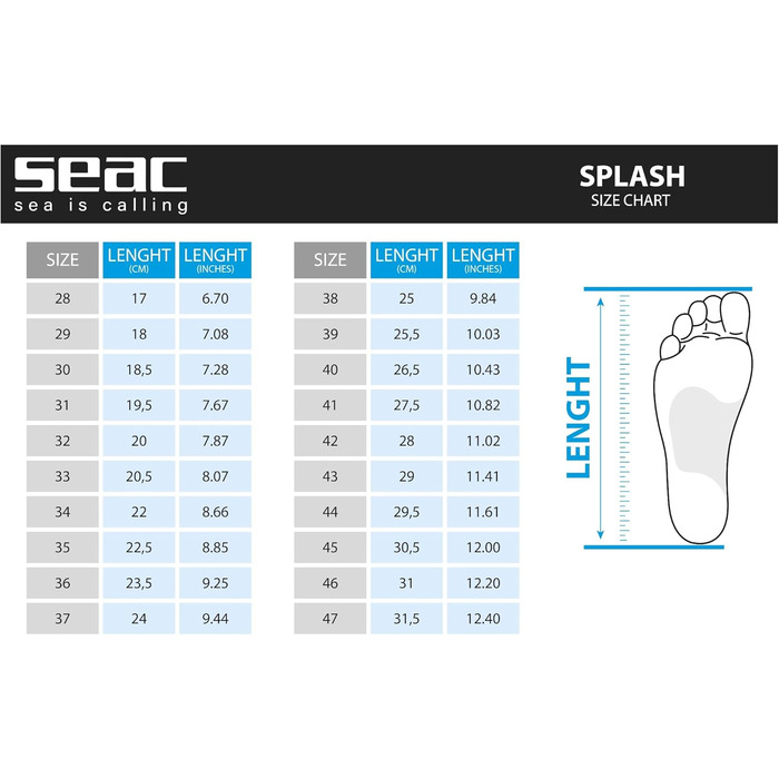 SEAC Splash: Шкарпетки для плавання та відпочинку на морі, пляжі та басейні (для дорослих та дітей), швидко сохнуть, сірі та чорні, 43 EU